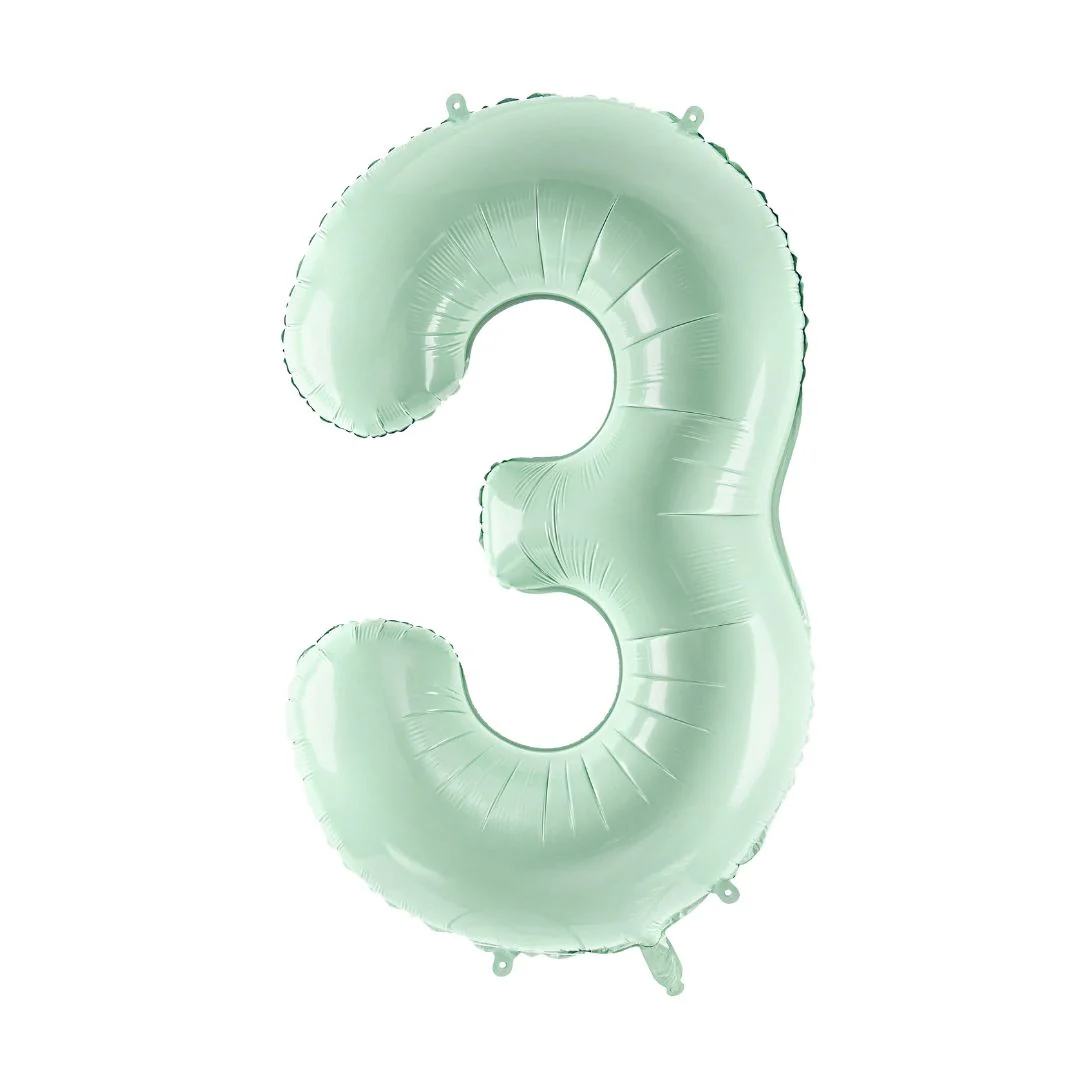 PartyDeco 28" Green Number 3 Foil Balloon (1)