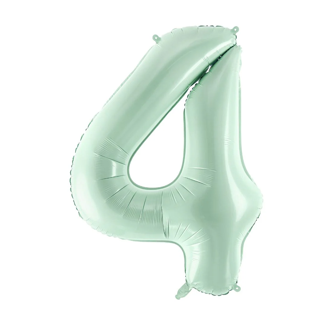 PartyDeco 28" Green Number 4 Foil Balloon (1)