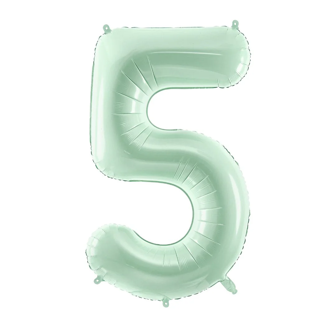 PartyDeco 28" Green Number 5 Foil Balloon (1)