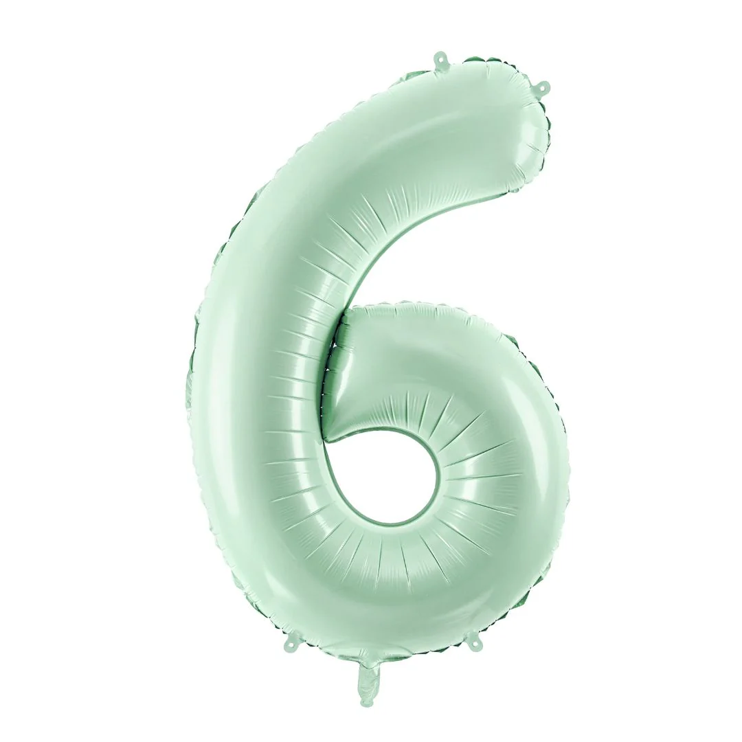 PartyDeco 28" Green Number 6 Foil Balloon (1)