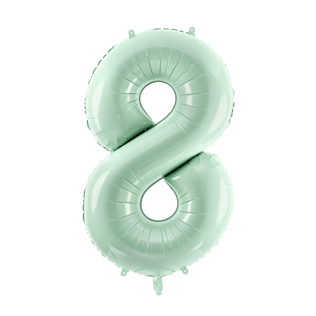 PartyDeco 28" Green Number 8 Foil Balloon (1)