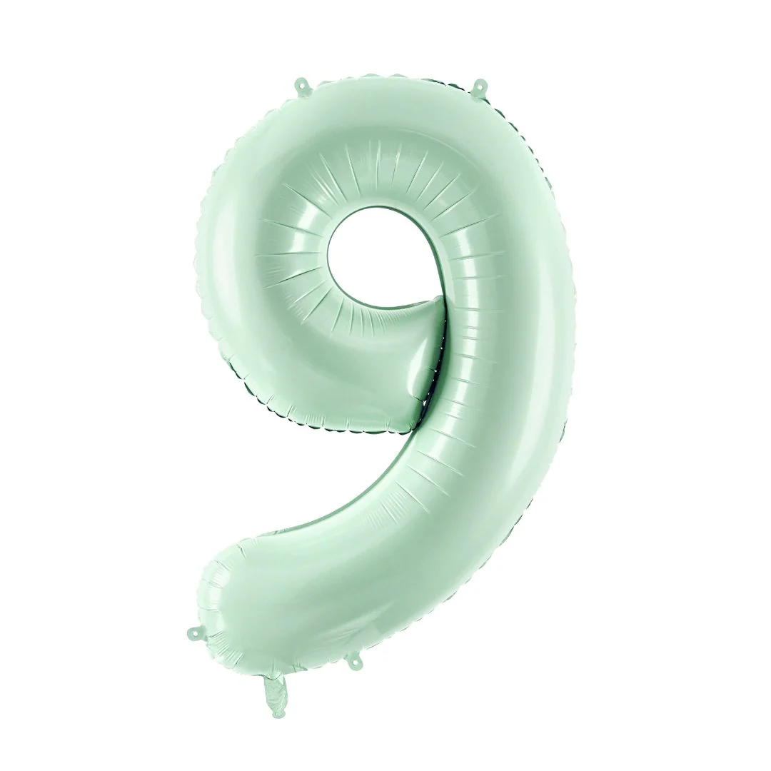PartyDeco 28" Green Number 9 Foil Balloon (1)