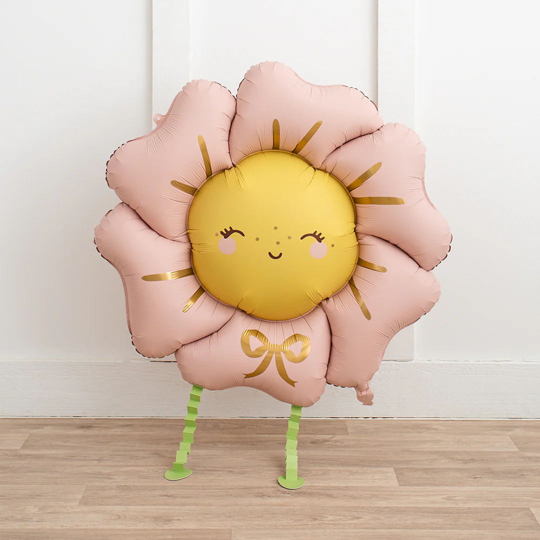 Party Deco Blush Pink Walking Flower 31" Supershape Foil Balloon (1)