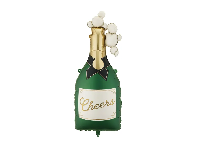 PartyDeco Champagne Bottle Dark Green 13" x 36" Supershape (1)