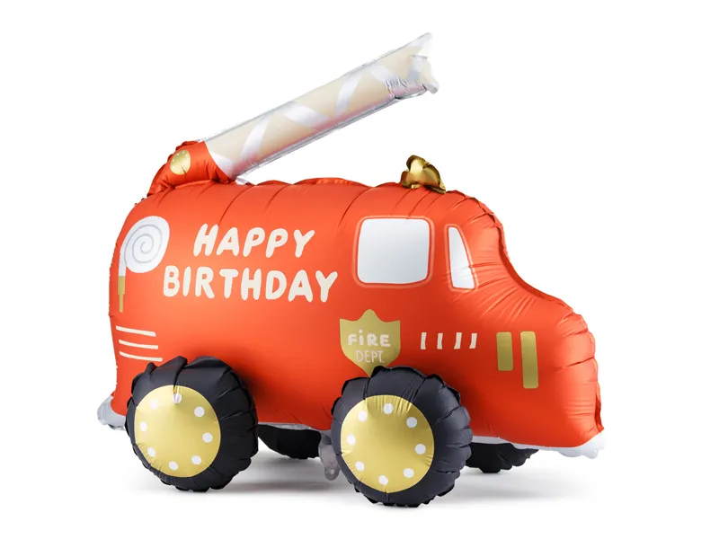 PartyDeco Fire Engine Standing Air Fill 67 x 53cm