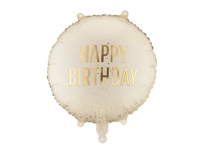 PartyDeco Happy Birthday Cream 18" Circle (1)