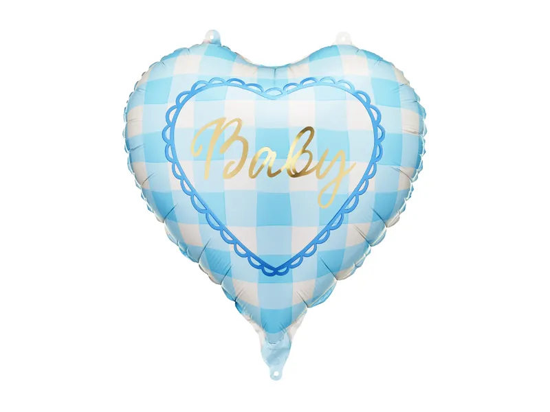 PartyDeco Light Blue "Baby" 18" Heart (1)
