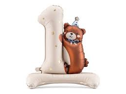 PartyDeco Number 1 with Bear Air Fill 81 x 72cm