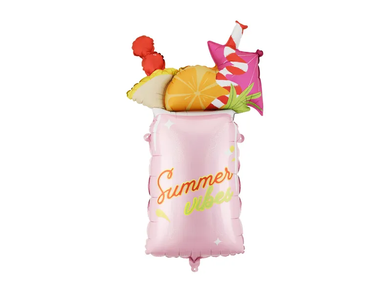 PartyDeco Pink Cocktail Drink 19" x 31" Supershape (1)