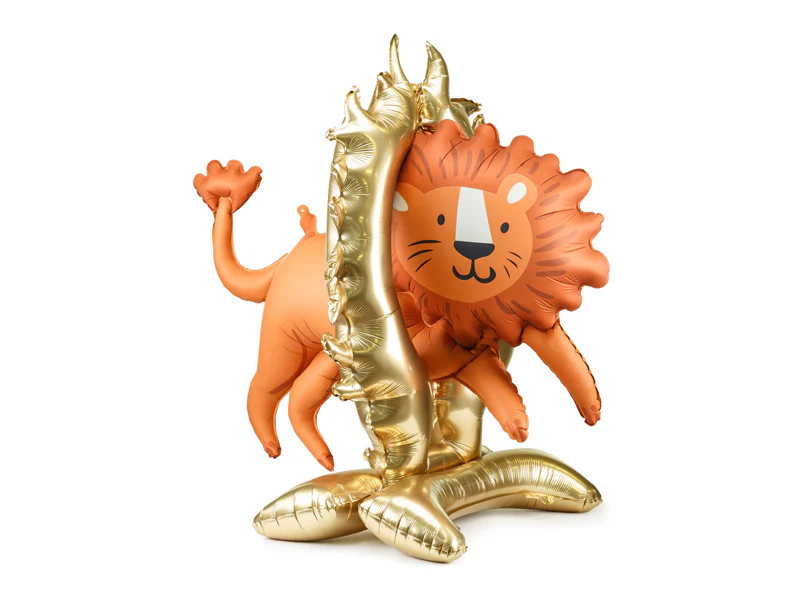 PartyDeco Standing foil balloon Lion, 97x97 cm