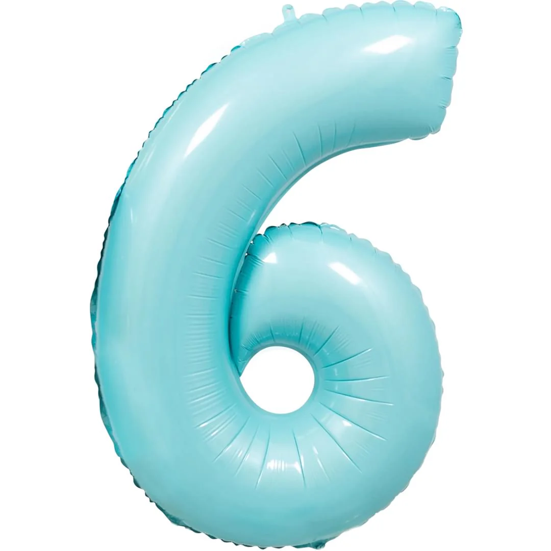 Pastel Blue 26" 6 Number Balloon