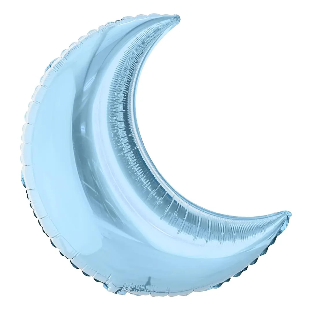Anagram Pastel Blue 35" Crescent Moon Foil Balloon (1)