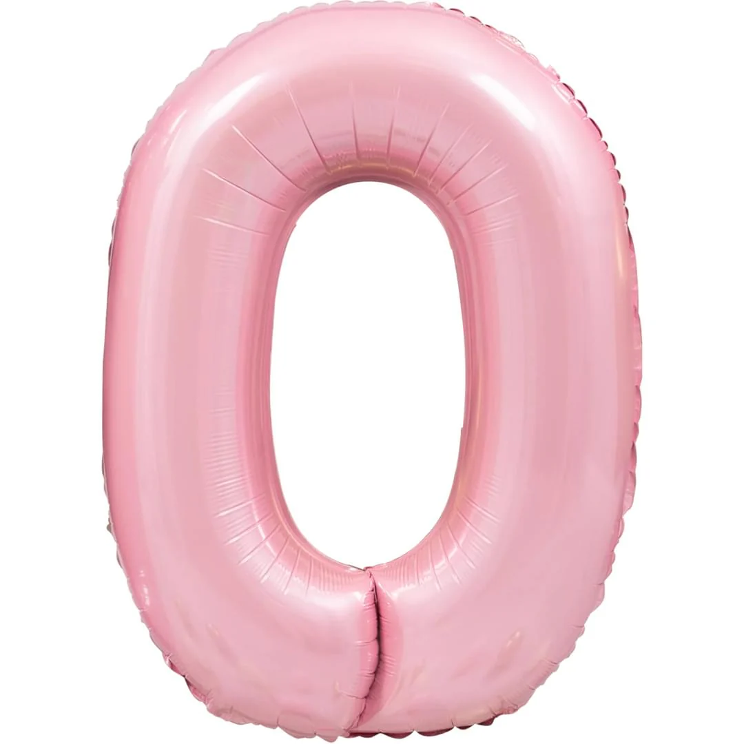 Pastel Pink 26" 0 Number Balloon