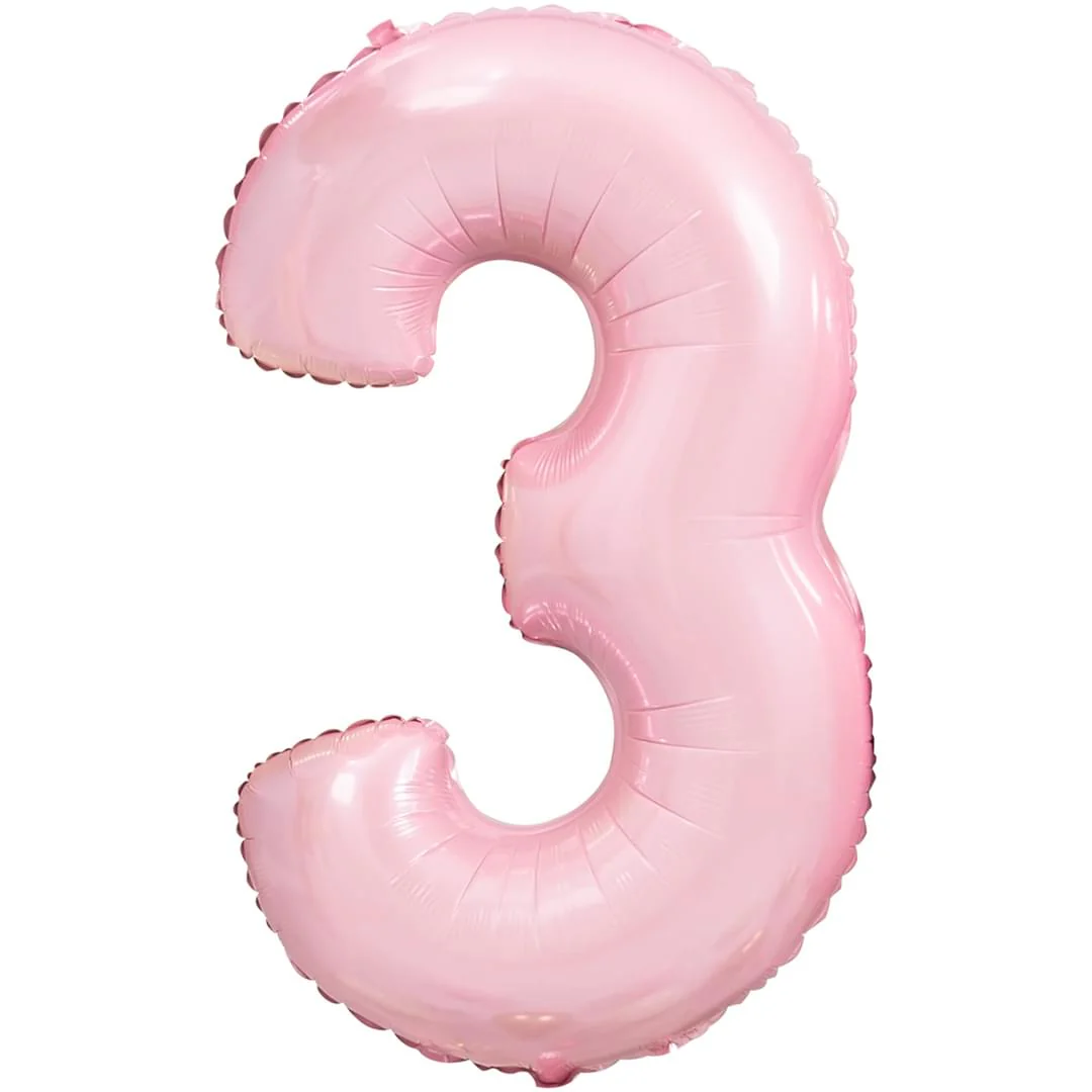 Pastel Pink 26" 3 Number Balloon
