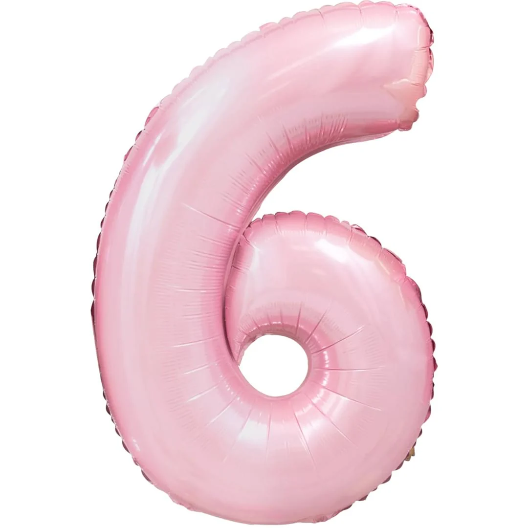 Pastel Pink 26" 6 Number Balloon