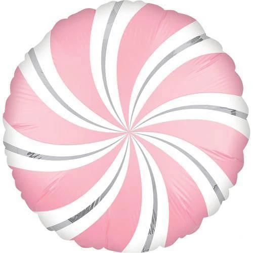 Anagram Pastel Pink Satin Swirl 18" Circle Foil Balloon (1)