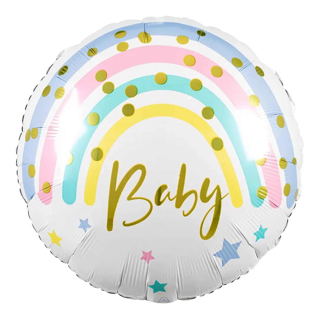 Anagram Pastel Rainbow Baby 18" Circle Foil Balloon (1)