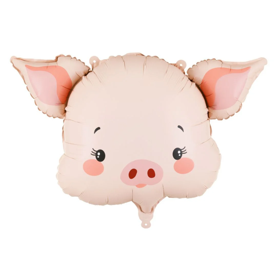 PartyDeco Pig Head 24" x 14" Supershape Foil Balloon (1)