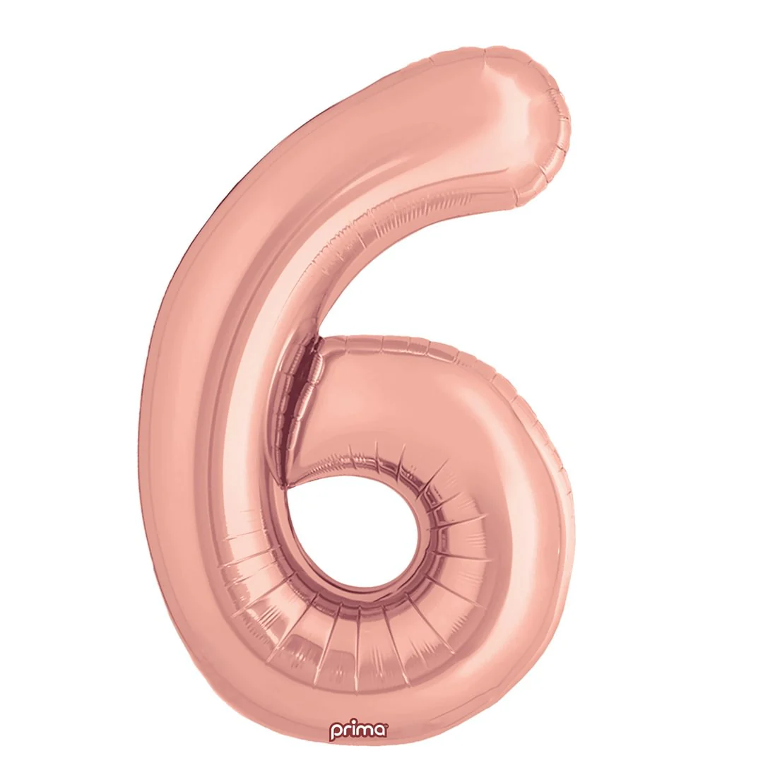 Prima 16" Rose Gold Number 6 Pack of 2