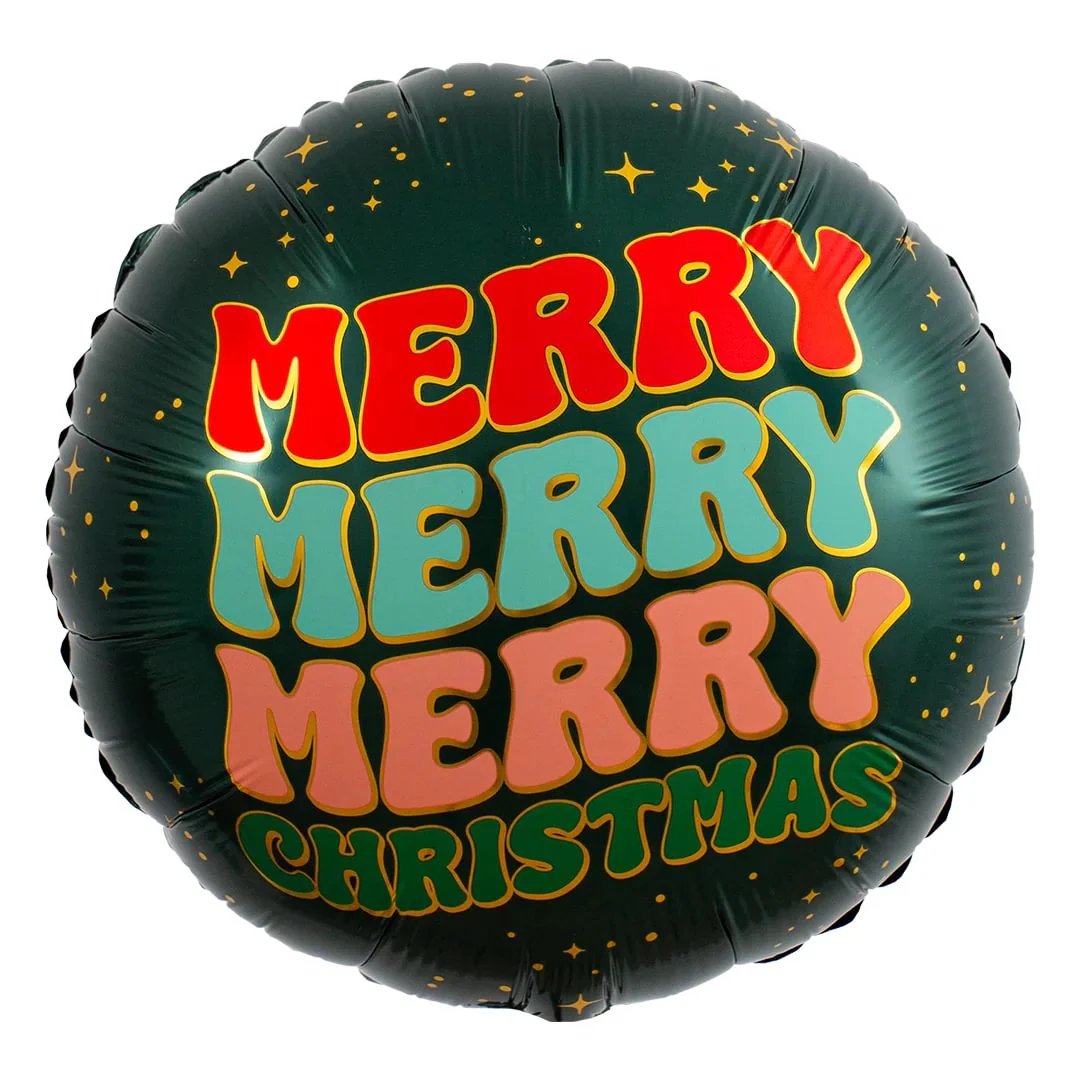 Prima Christmas Merry Merry Merry 18" Circle Foil Balloon (1)