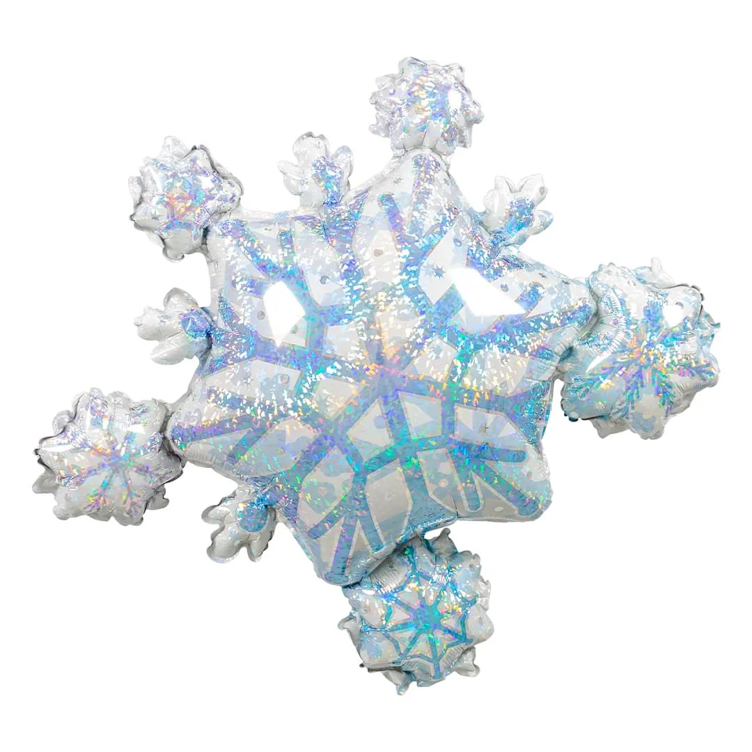 Prismatic Holographic Snowflake 32" Supershape Foil Balloon (1)