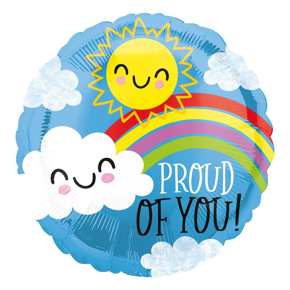 Anagram Proud of You Sun & Cloud 18" Circle Foil Balloon (1)