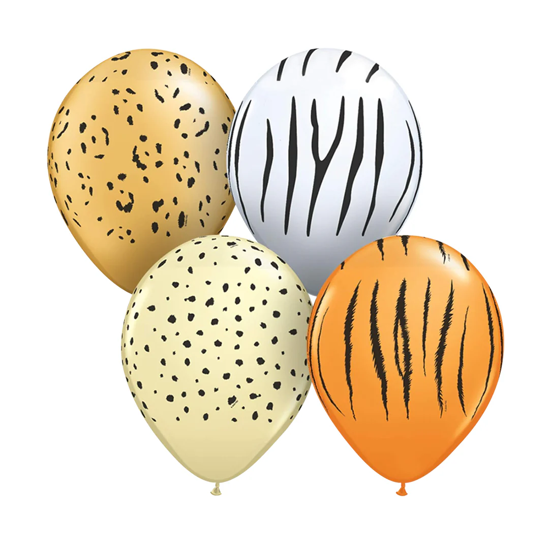 Qualatex Printed 5" Safari Assorted Latex Balloon (100)