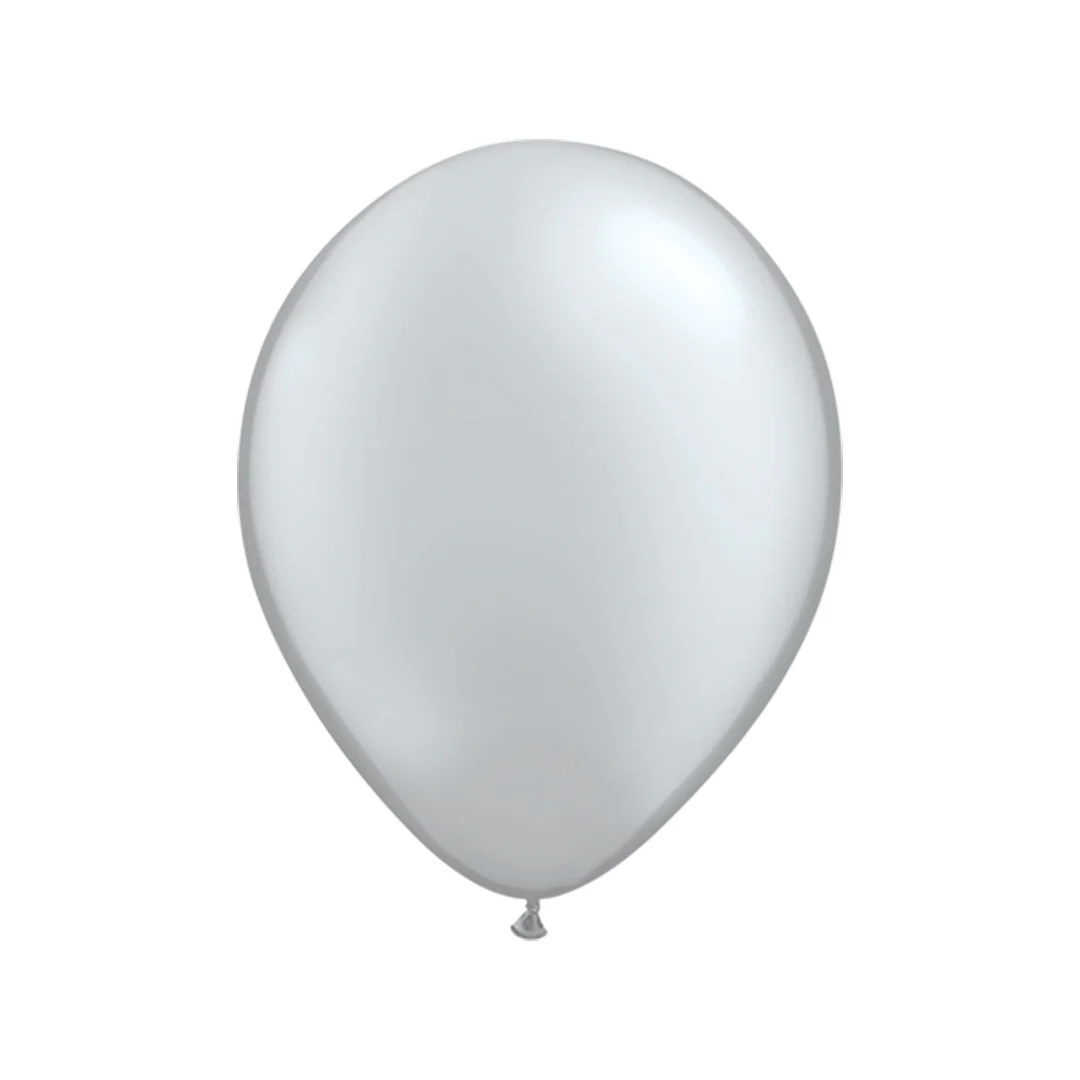 Qualatex Metallic Silver Latex Balloon - Various Sizes - Image 3