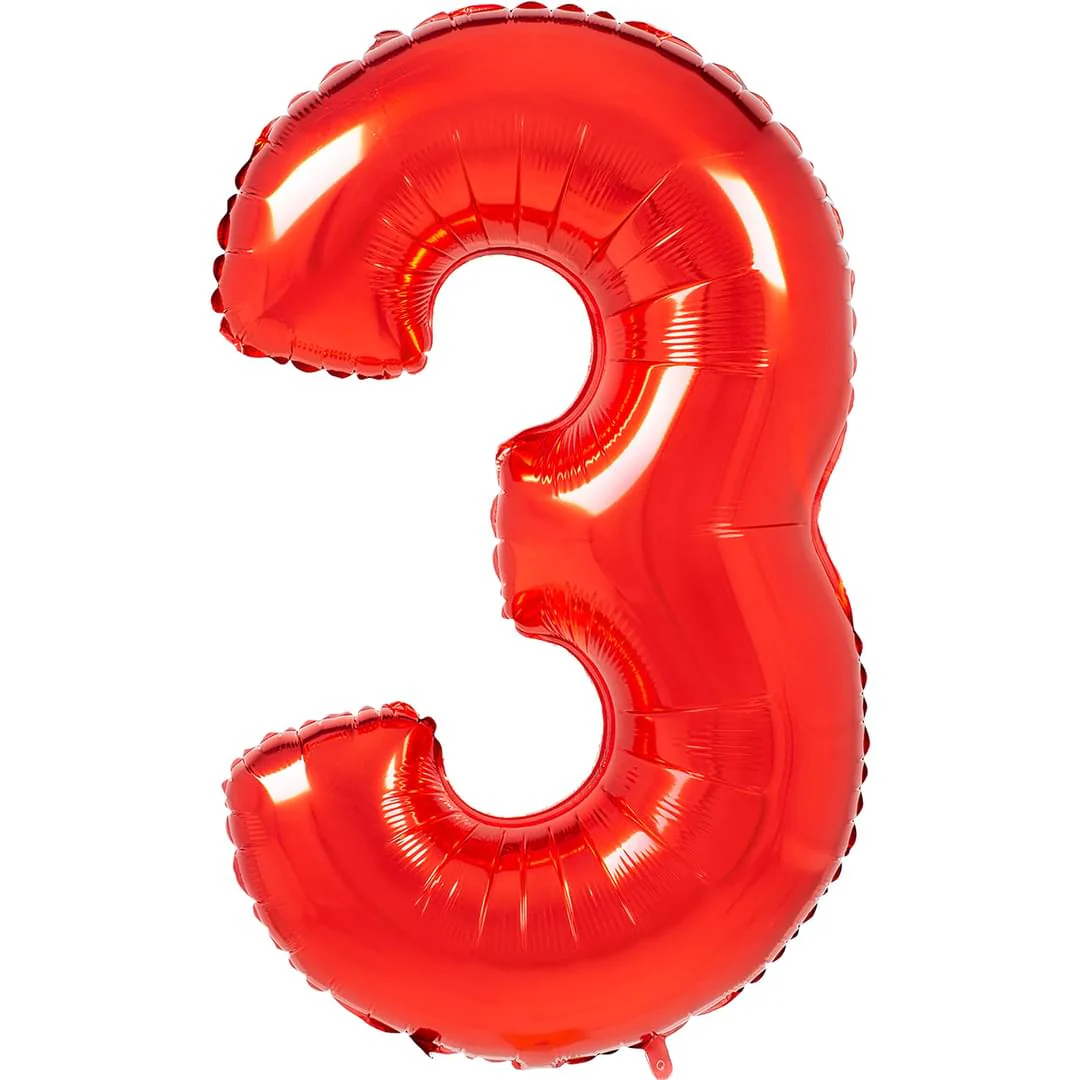 Red 26" 3 Number Balloon