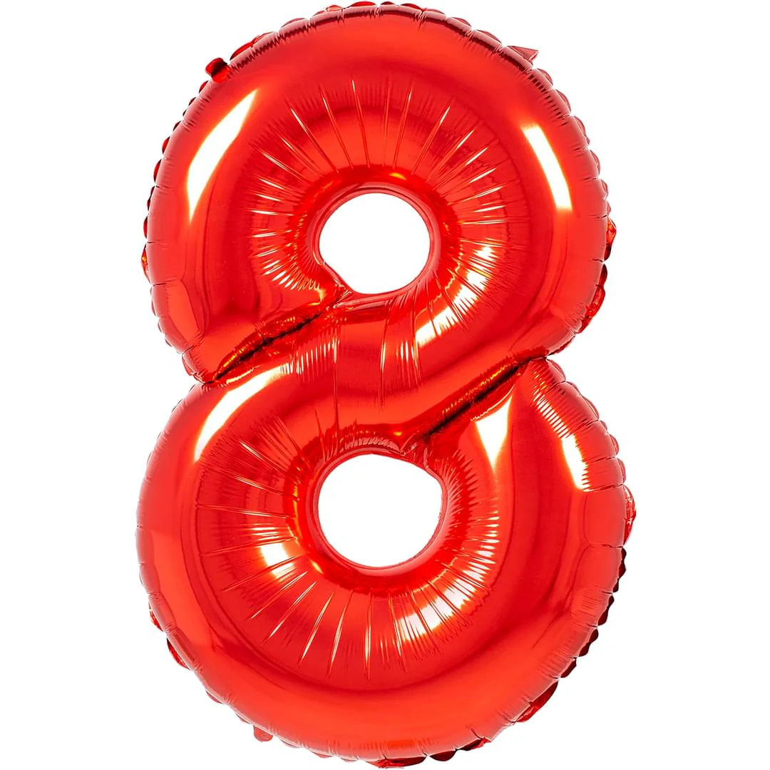 Red 26" 8 Number Balloon