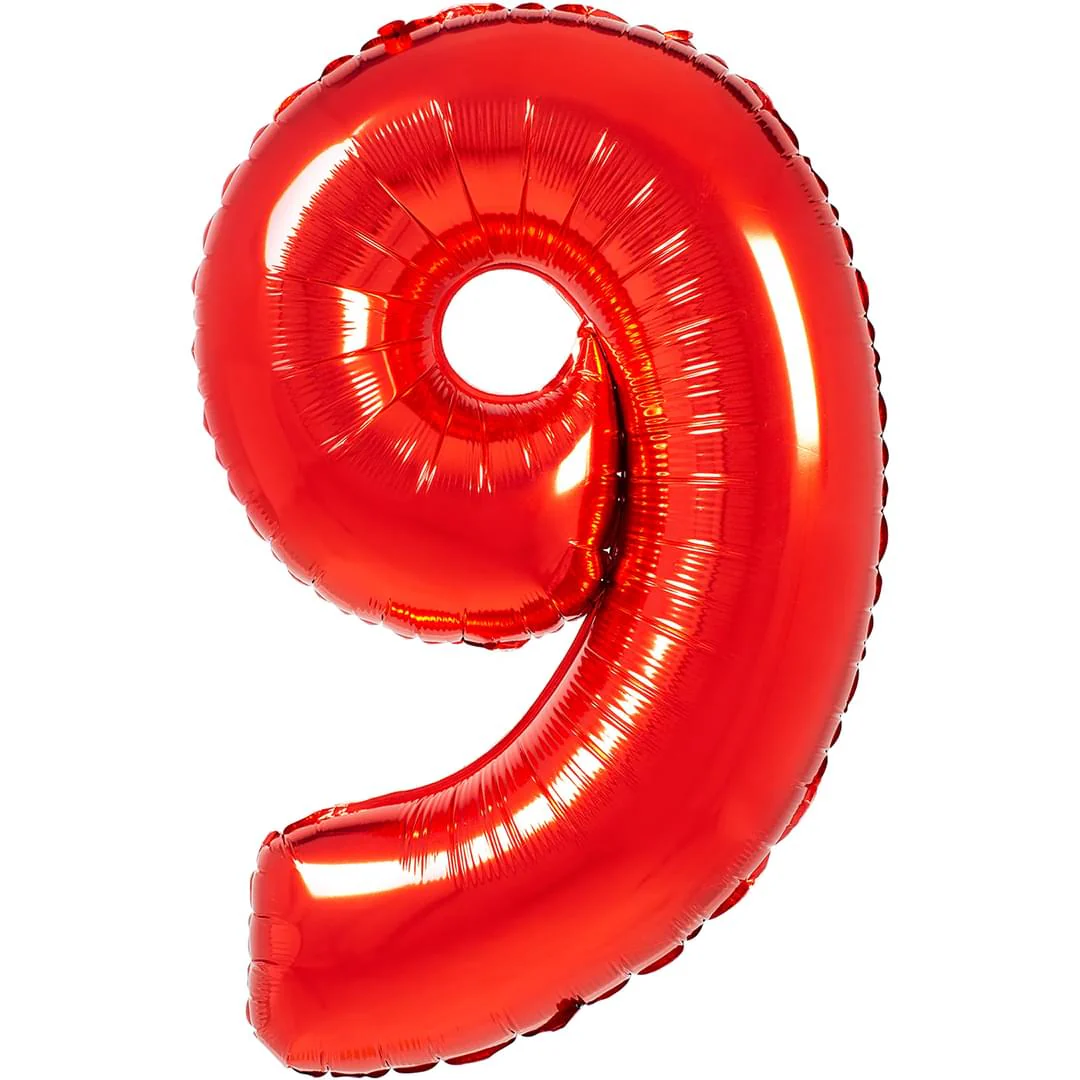 Red 26" 9 Number Balloon