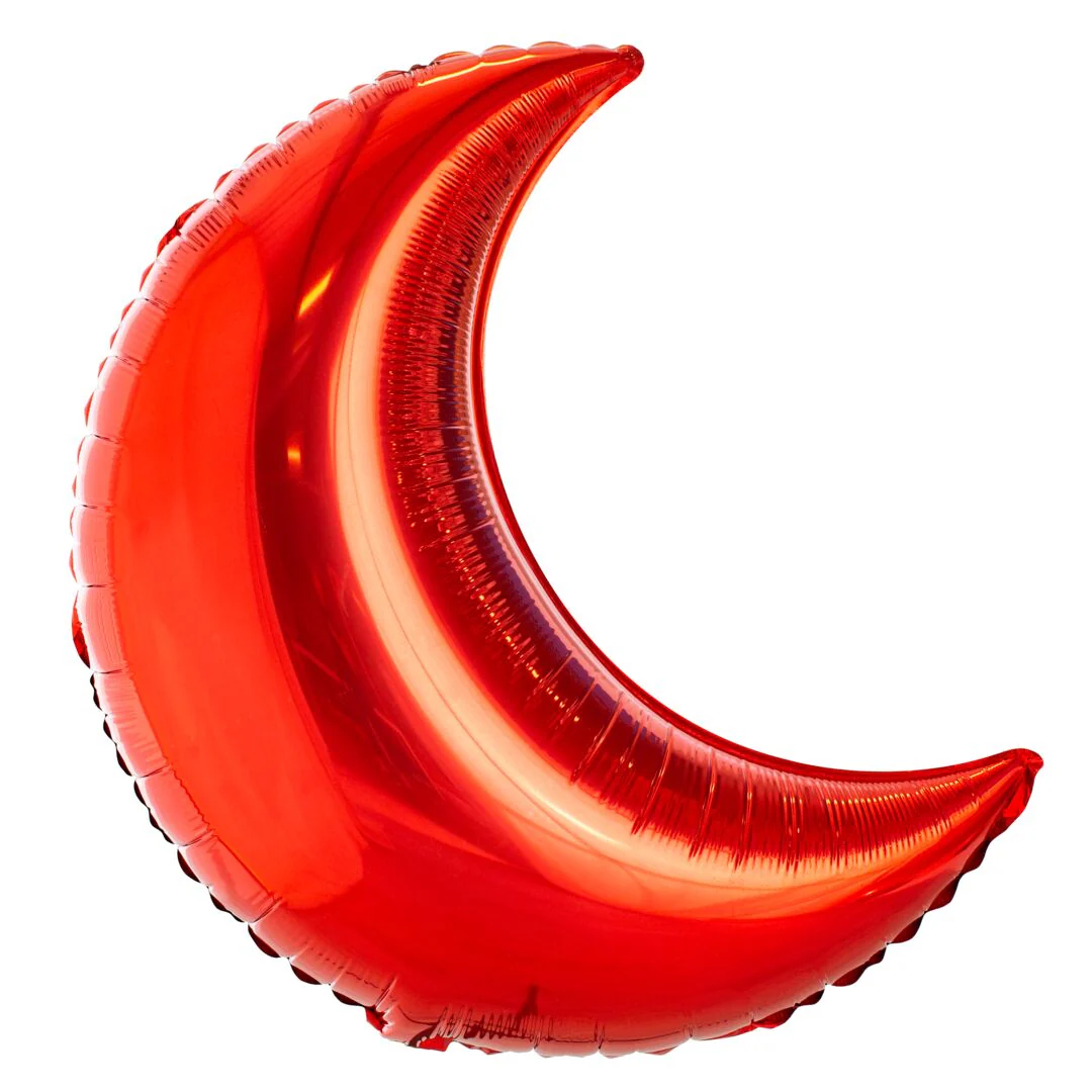 Anagram Red 26" Crescent Moon Foil Balloon (1)
