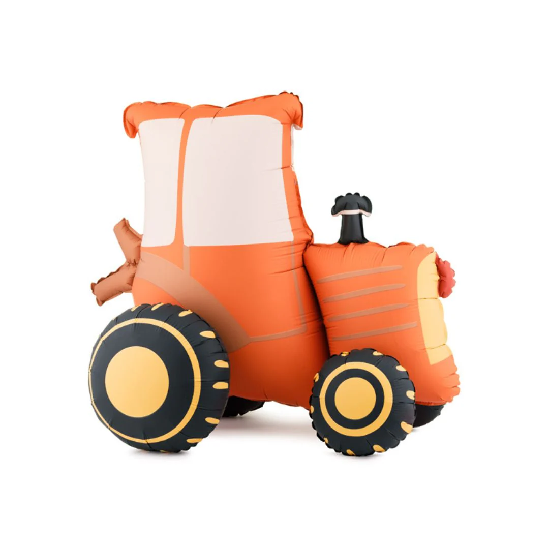 PartyDeco Red Tractor 28" x 25" Air-filled Standing foil Balloon (1)