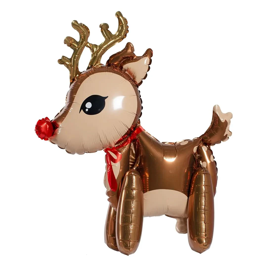 PartyDeco Airfilled Standing Reindeer 24" Foil Balloon (1)