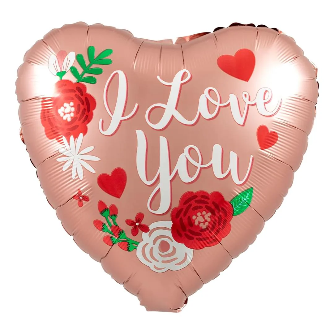 Anagram Rose Gold Love Satin 18" Heart Foil Balloon (1)
