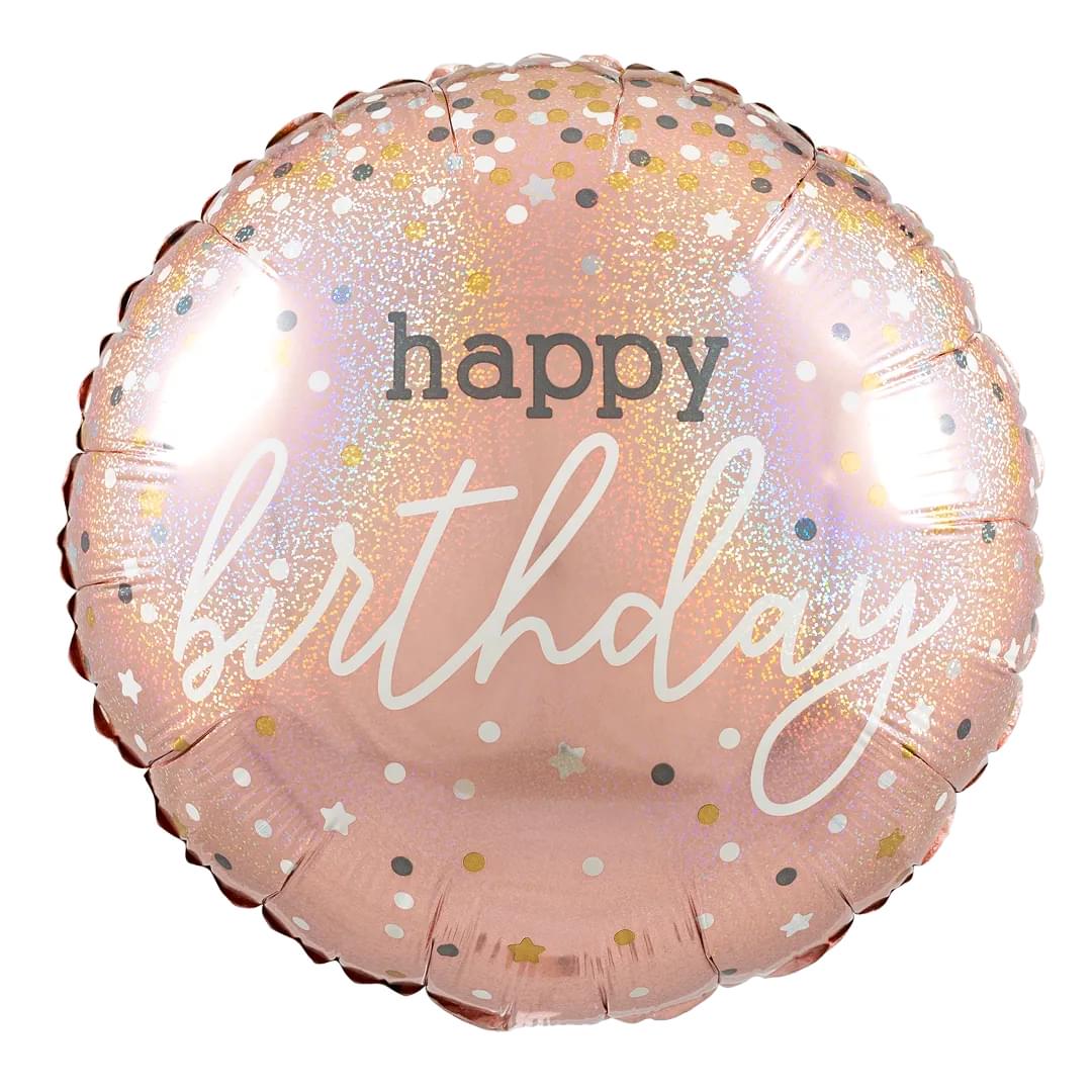 Rose Gold confetti birthday 18" Circle