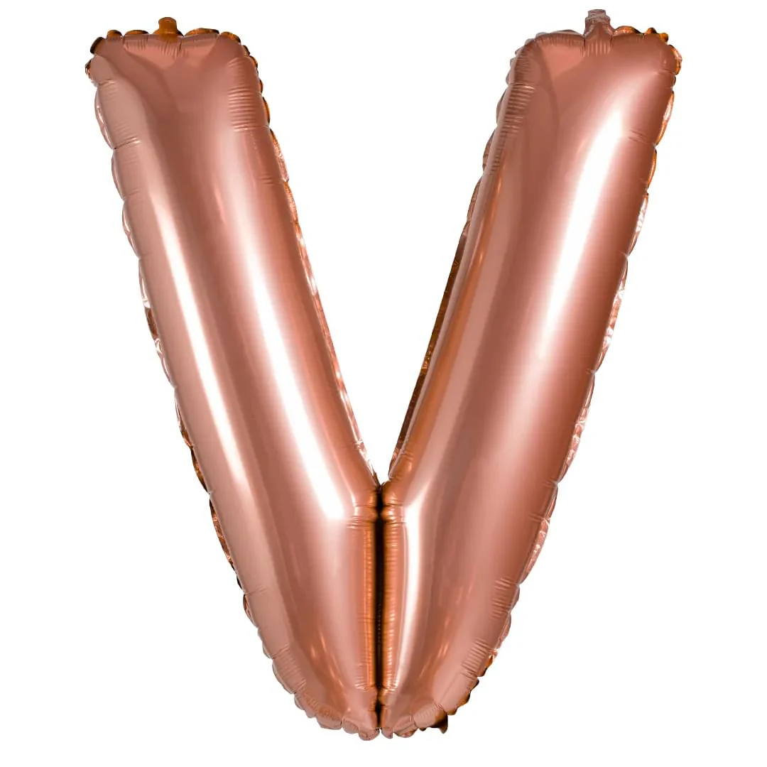 Grabo Rose Gold V Letter 26"