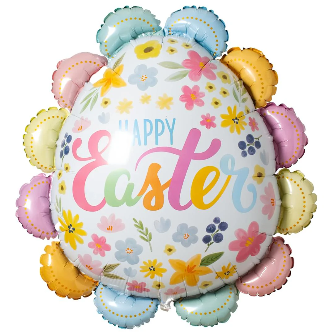 Betallic Ruffled Floral Easter Egg 30" Supershape Foil Balloon (1)