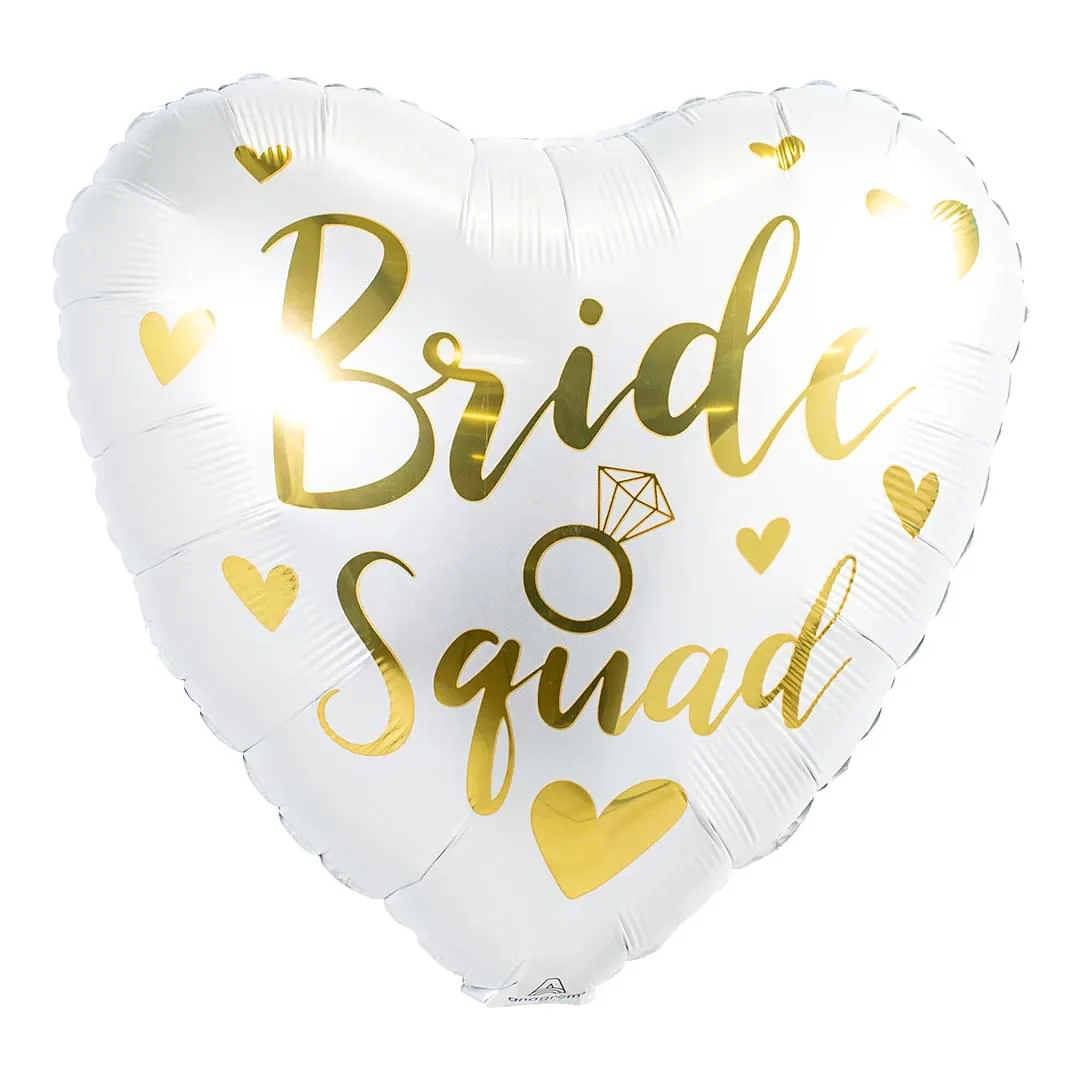 Anagram Satin Bride Squad 18" Heart Foil Balloon (1)