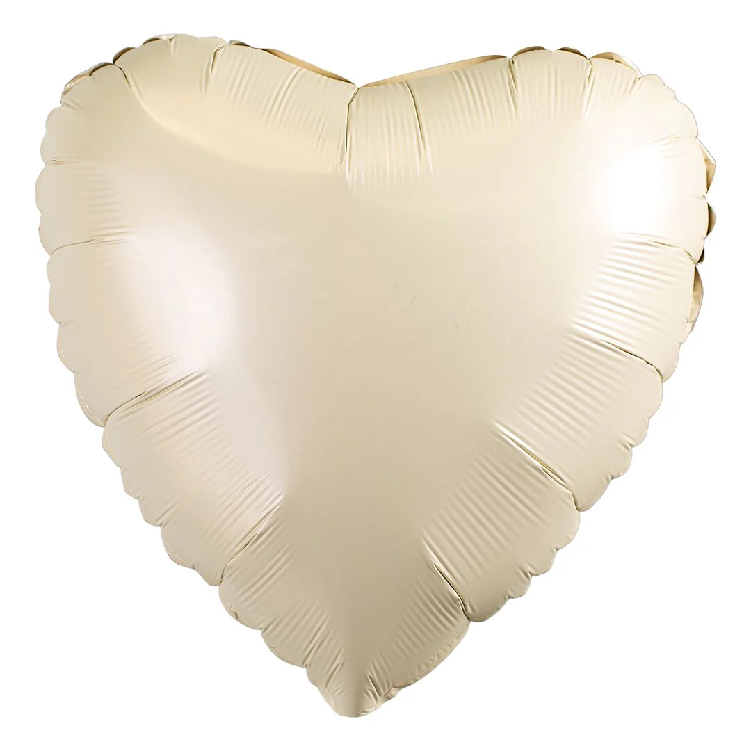 Grabo Satin Cream 18" Heart Unpackaged
