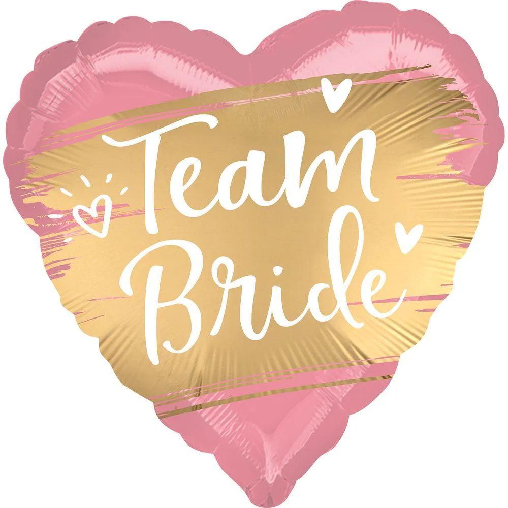 Anagram Satin Gold Team Bride 18" Heart Foil Balloon (1)