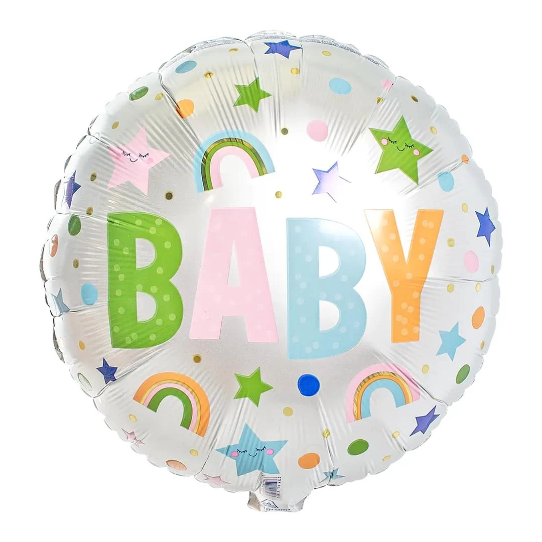 Anagram Satin Natural Baby 18" Circle Foil Balloon (1)
