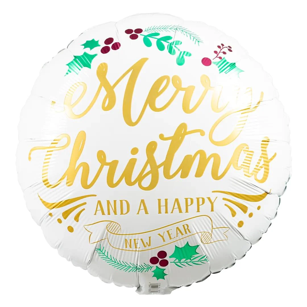 Anagram Satin Merry Christmas 18" Circle Foil Balloon (1)