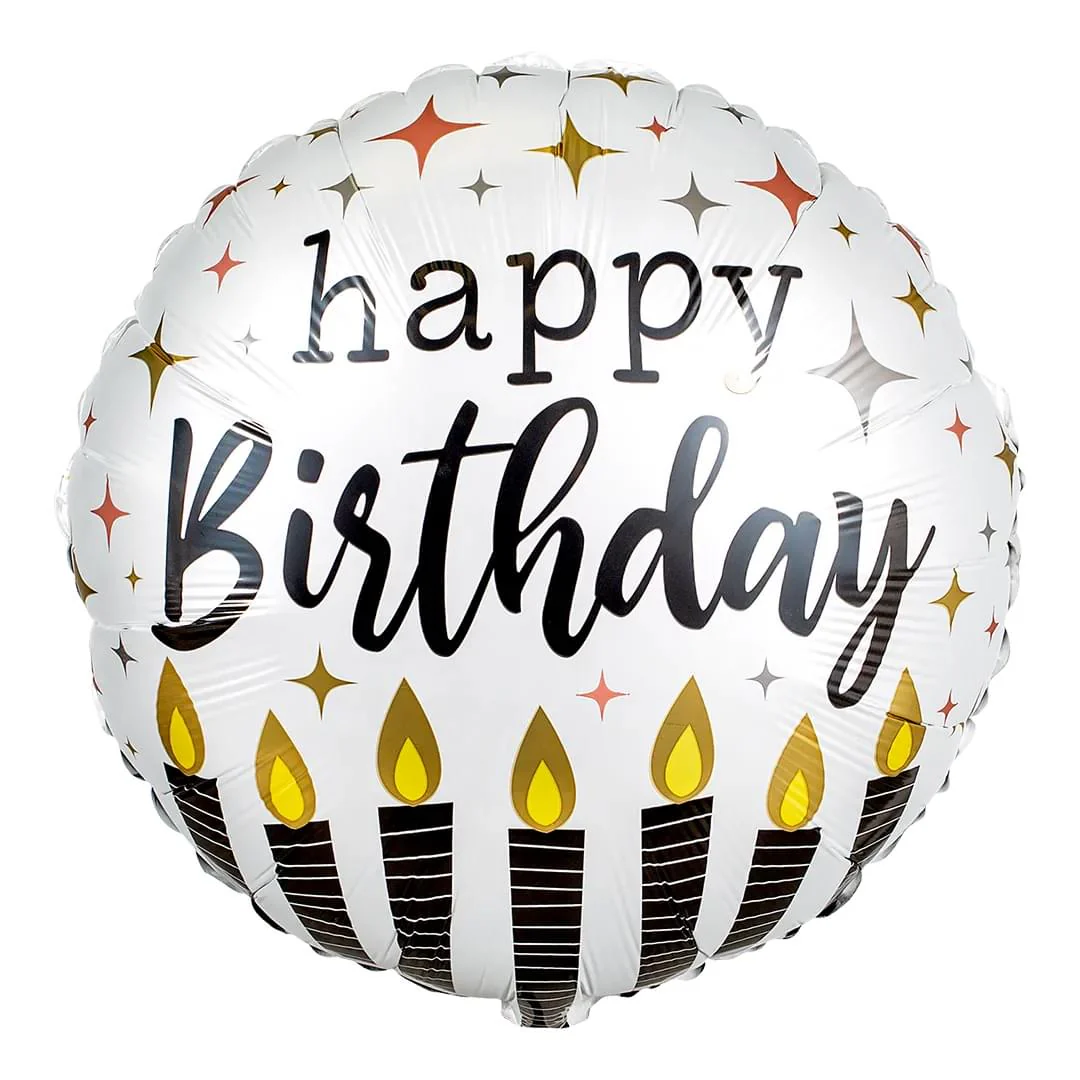 Satin Metallic Birthday Candle 18" Circle