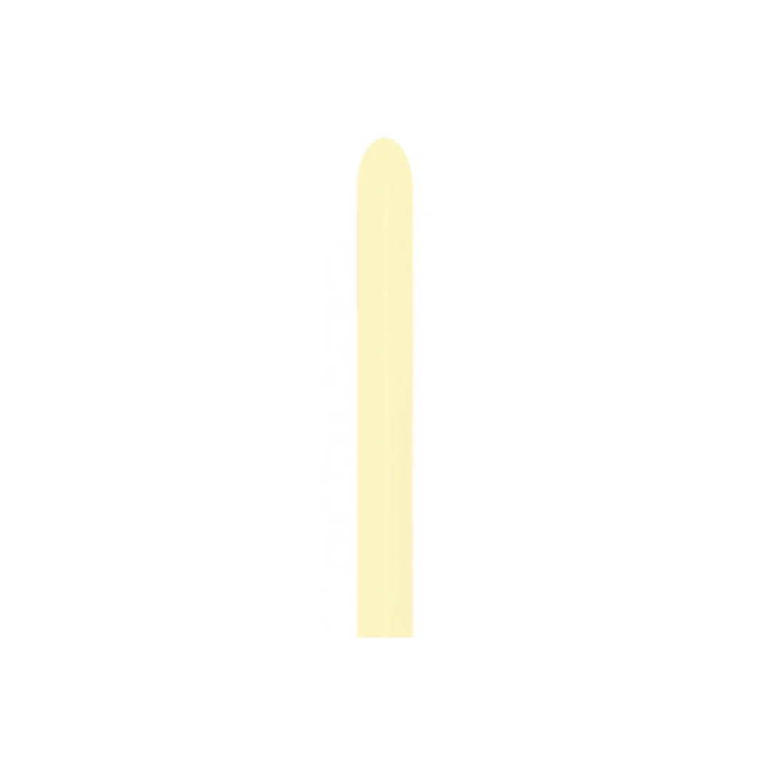Sempertex 260 Pastel Matte Yellow Modelling Latex Balloon (50)