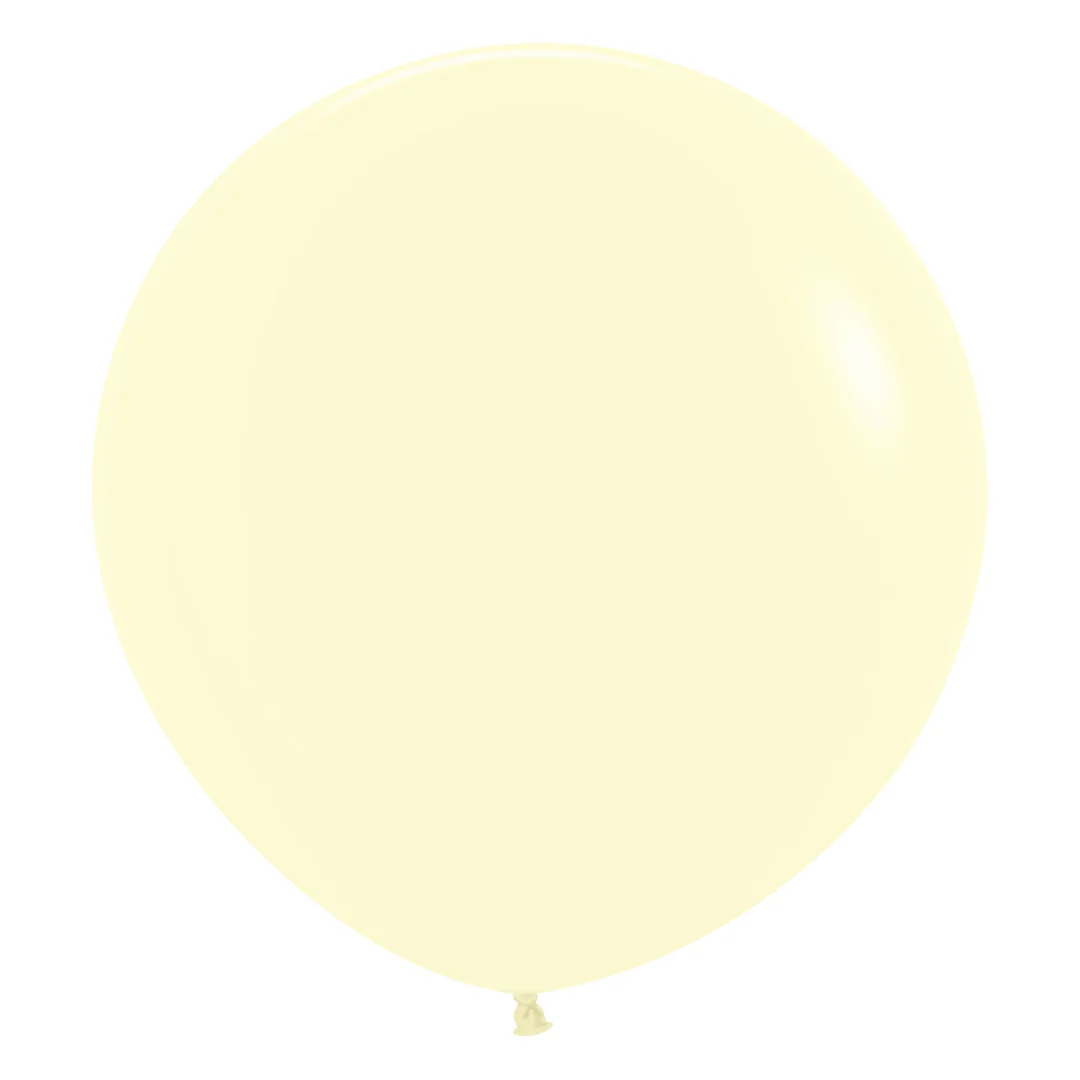 Sempertex Pastel Matte Yellow Latex Balloon - Various Sizes - Image 3