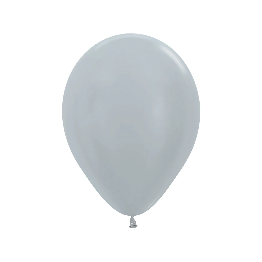 Sempertex Satin Silver Latex Balloon - Various Sizes - Image 4