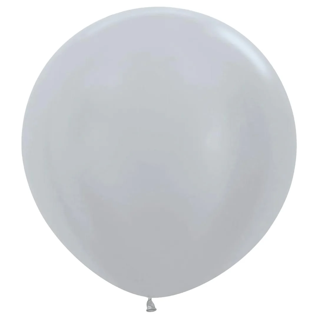 Sempertex Satin Silver Latex Balloon - Various Sizes - Image 5