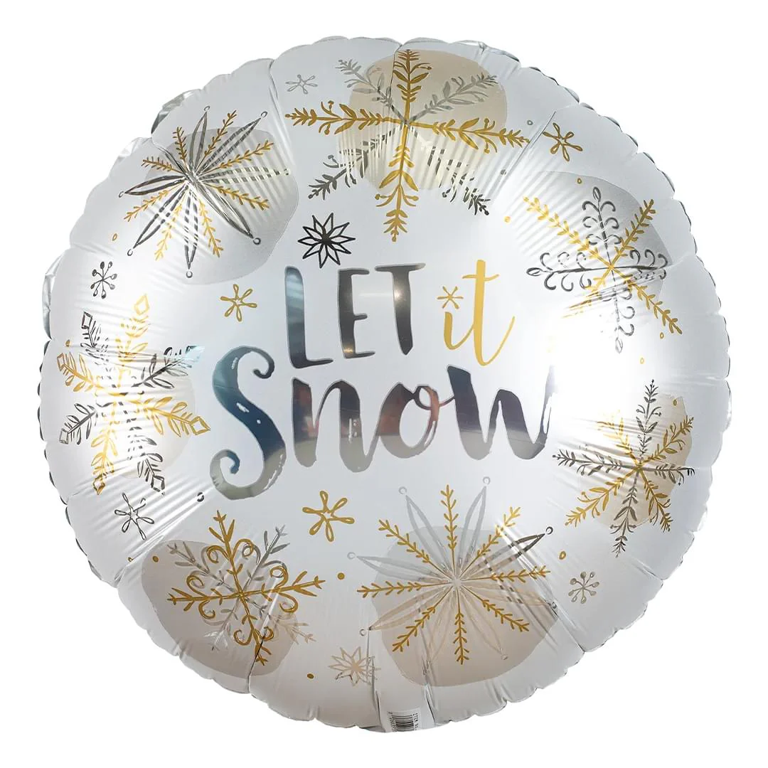 Anagram Shining Snow 18" Circle Foil Balloon (1) Discontinued