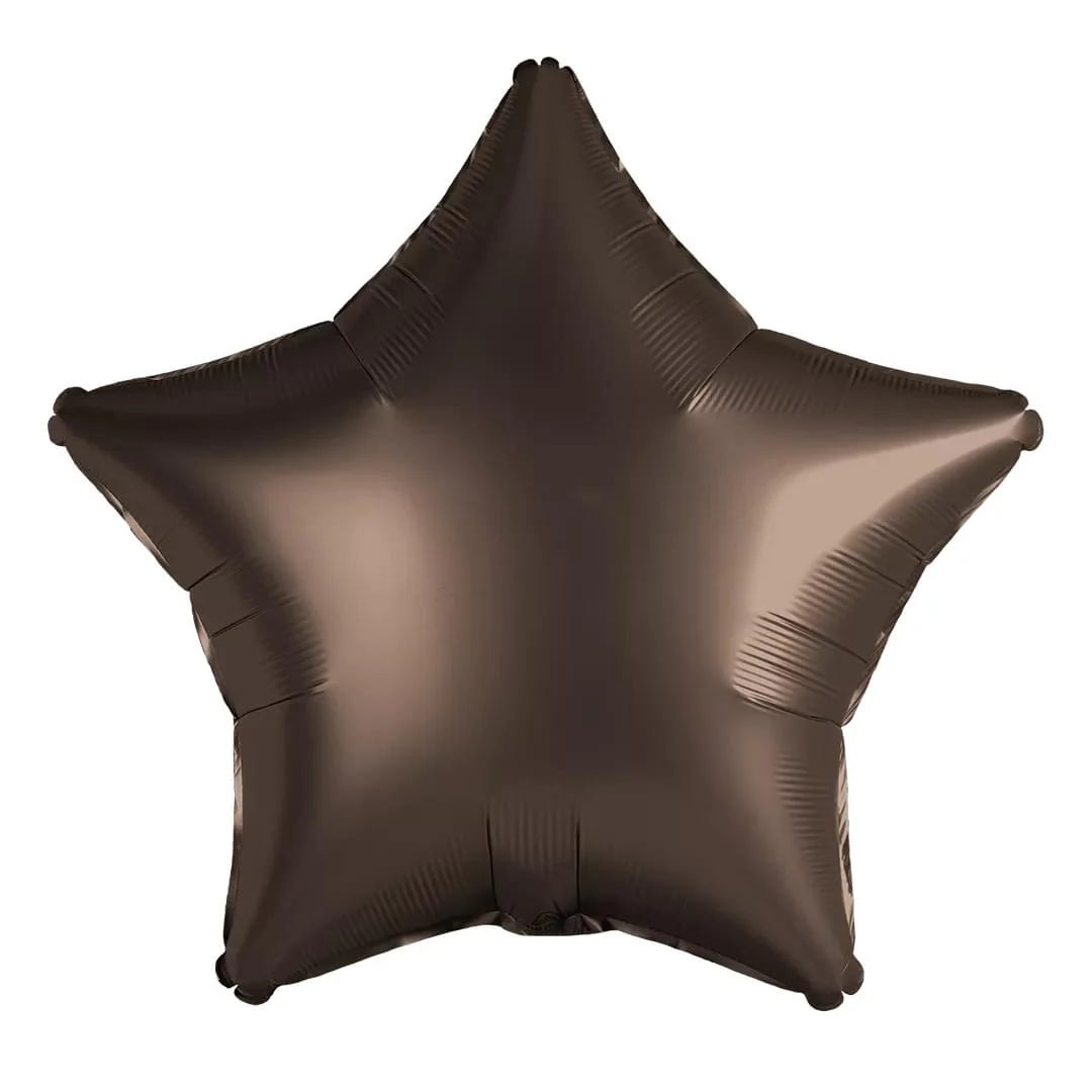 Amscan Silk Lustre Truffle 18" Star Foil Balloon (1) Unpackaged